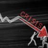 Sketch of a downward arrow with test the reads "crisis"