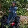 Erick outside the Koelbel Building with his two English retrievers.