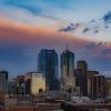 Denver skyline at sunset