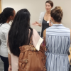 First-Year MBA students meeting with Second-Year MBA students to learn more about internships