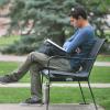 Student sitting on bench