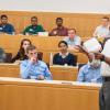 Vijay Khatri talks to a classroom of students.