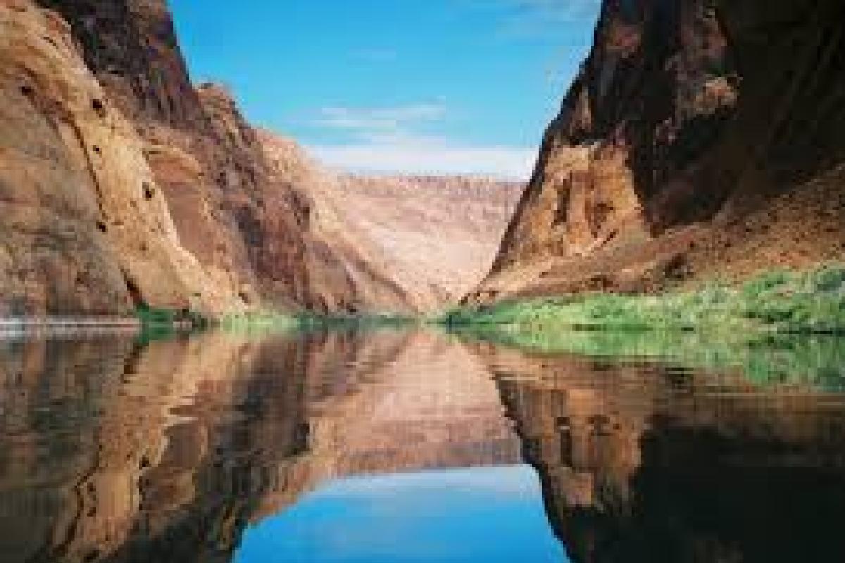 surface view of the Colorado River at the bottom of a canyon