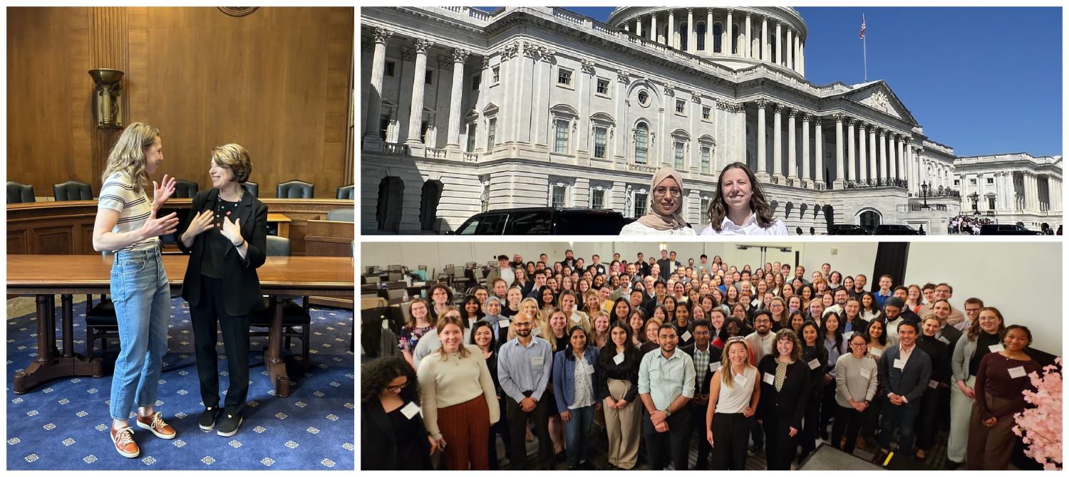 CASE workshop D.C. trip, the group, the two from CU Boulder and Maddy with Senator Kolbuchar