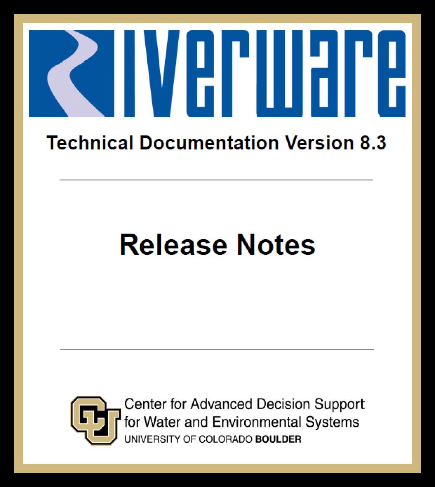 image of the cover of the Release 8.3 note pdf.