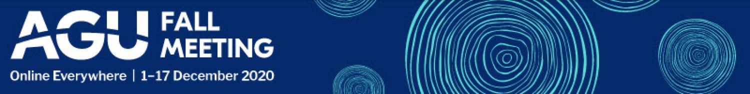 AGU 2020 Fall Meeting banner. Online Everywhere, 1-17 December 2020.
