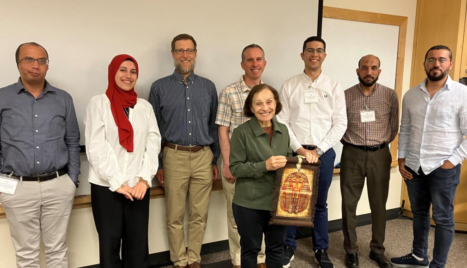 5 Egyptian visitors along with Mitch Clement, David Neumann and Edie Zagona