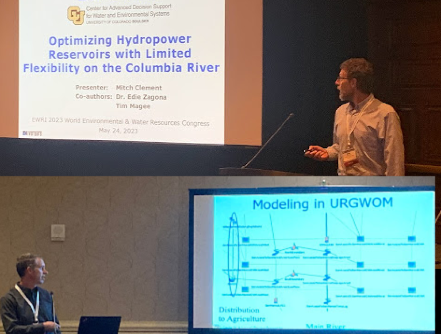 Photo of both Clement and Neumann during their presentations