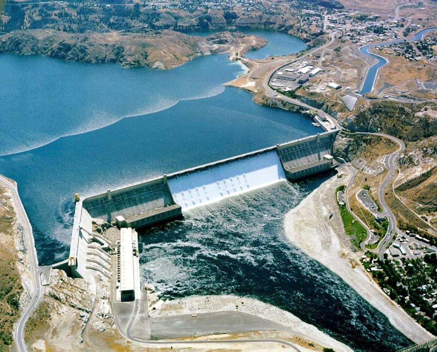 The Grand Coulee Dam from the air