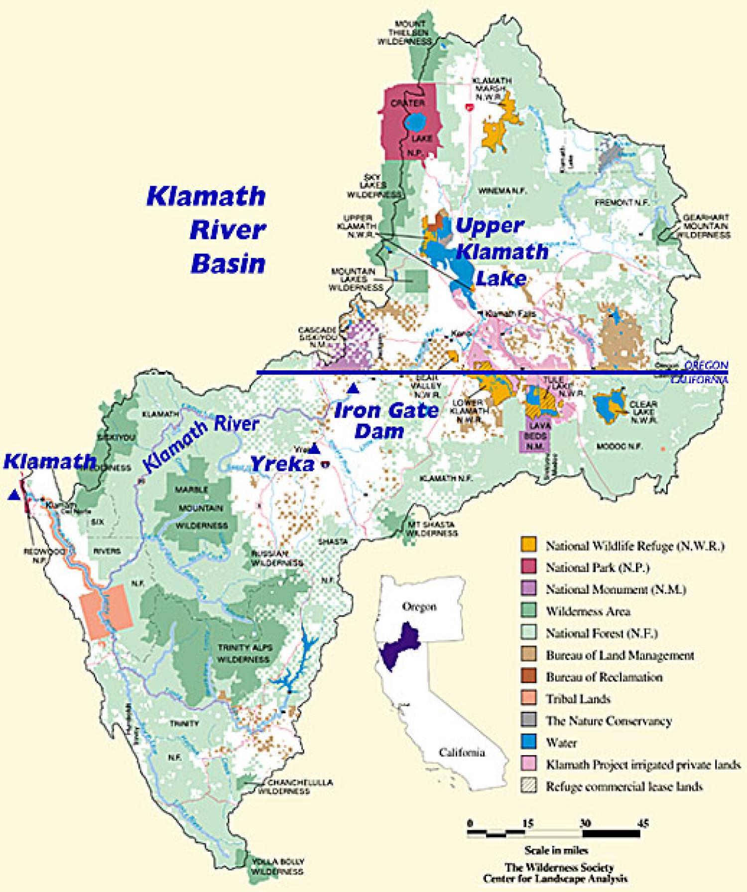 a map of the Klamath basin