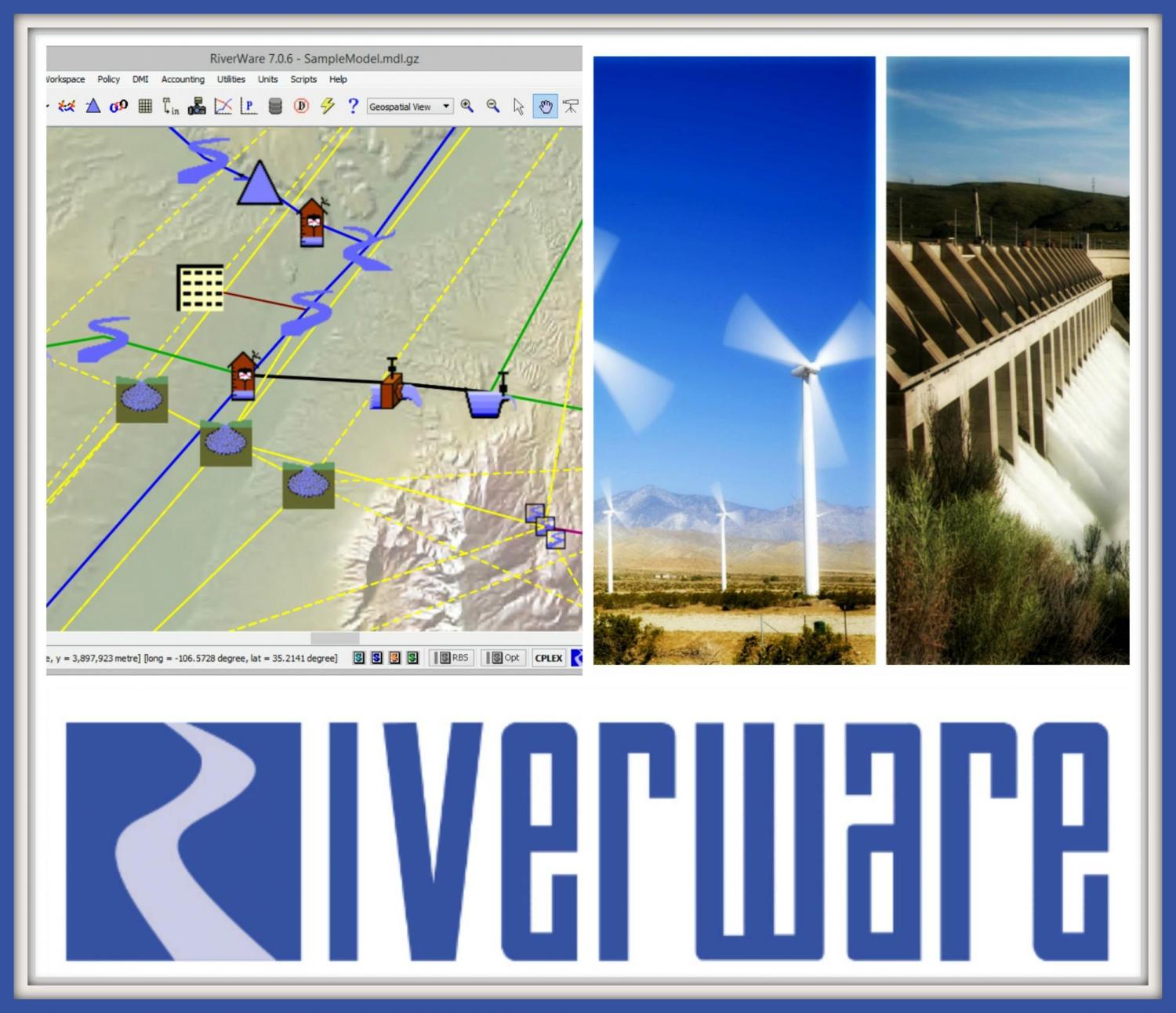 RiverWare logo with wind and hydropower operations
