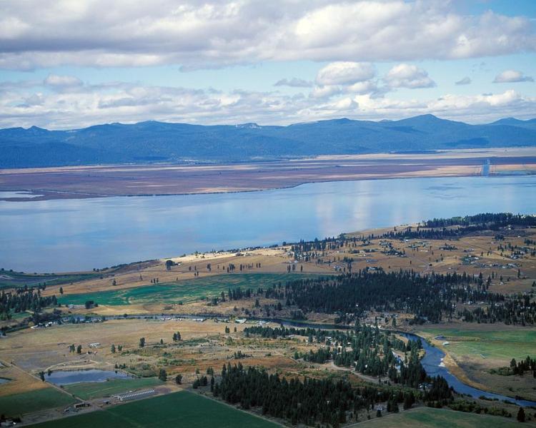 aerial view of upper klamath lake in OR