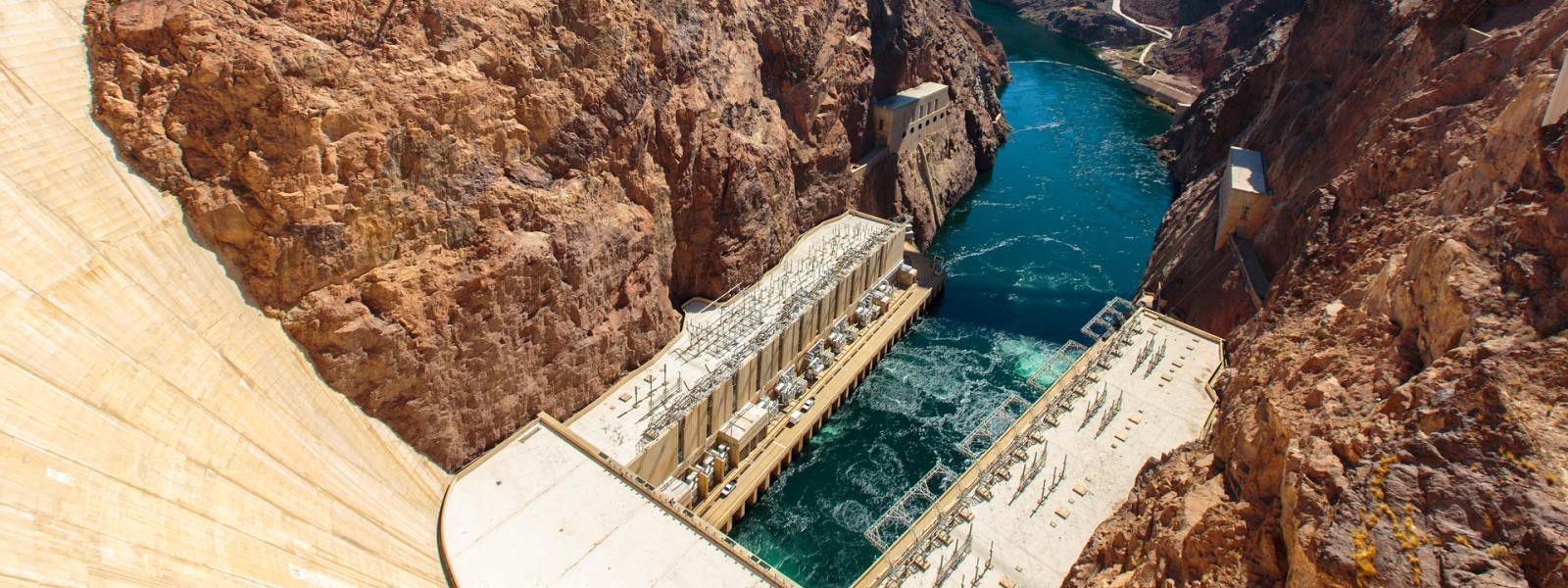 aerial view of hoover dam