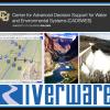 CADSWES logo, RiverWare logo, RiverWare workspace, Colorado River and a dam