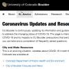 CU Boulder covid-19 information website