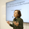 Edie presenting at Yerevan State University in Armenia