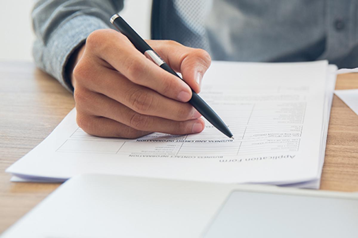 a person taking a test