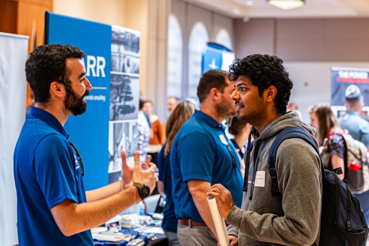 students at a career fair