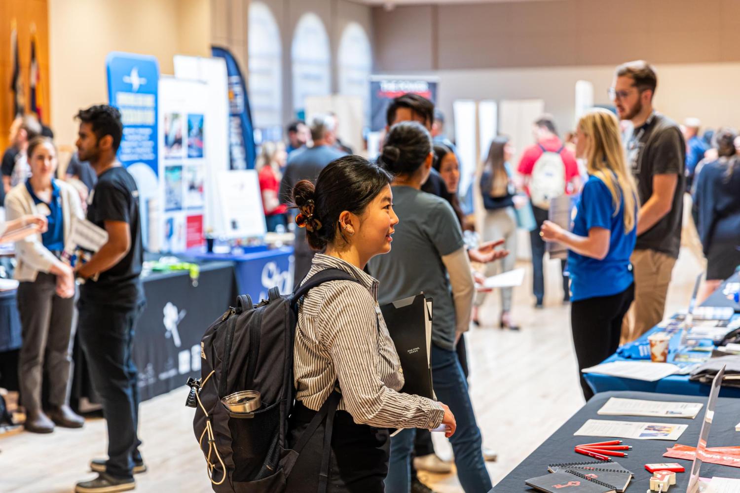 student at career fair