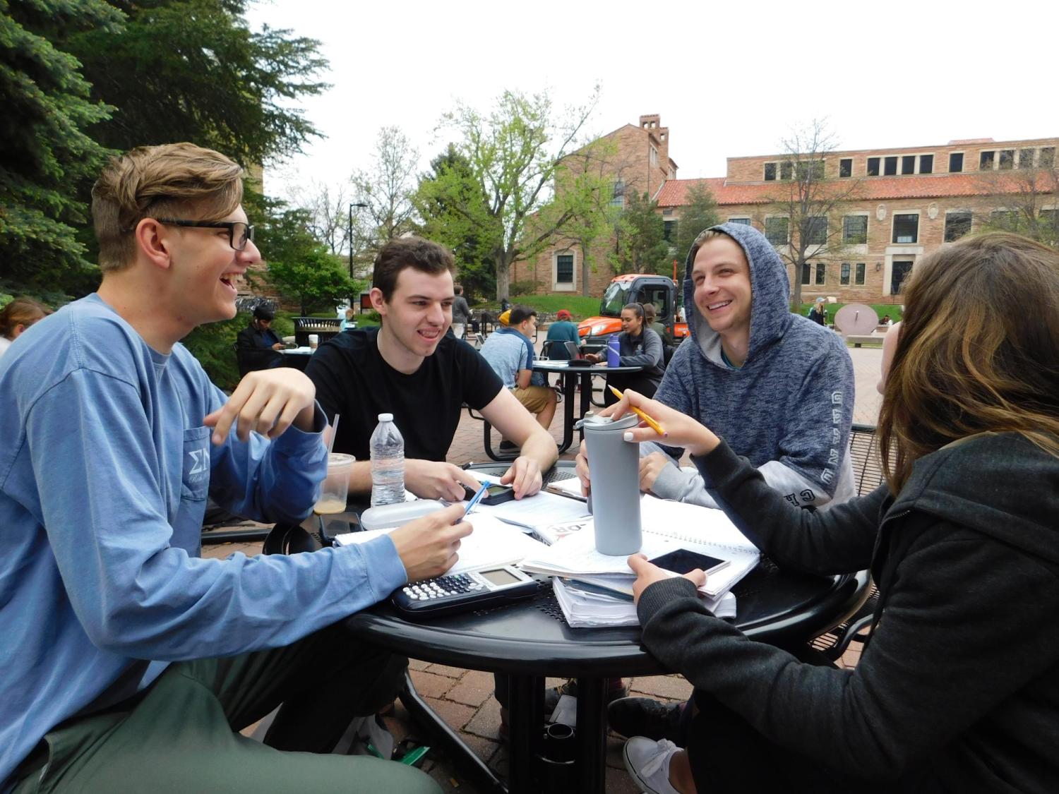 students on campus