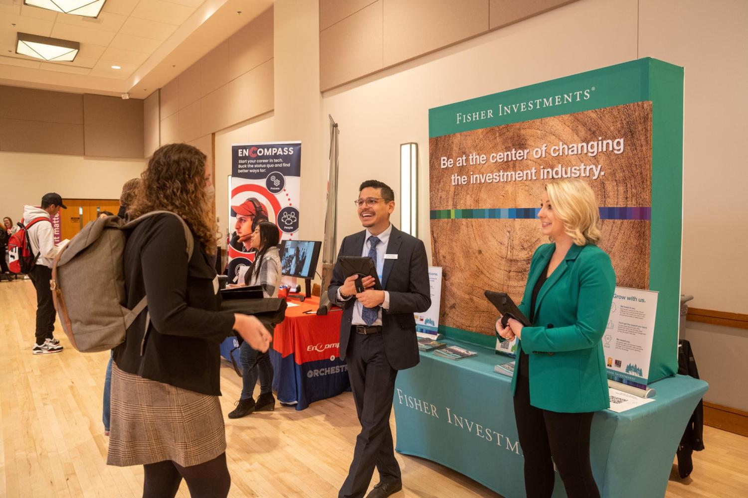 photo of student at a career fair
