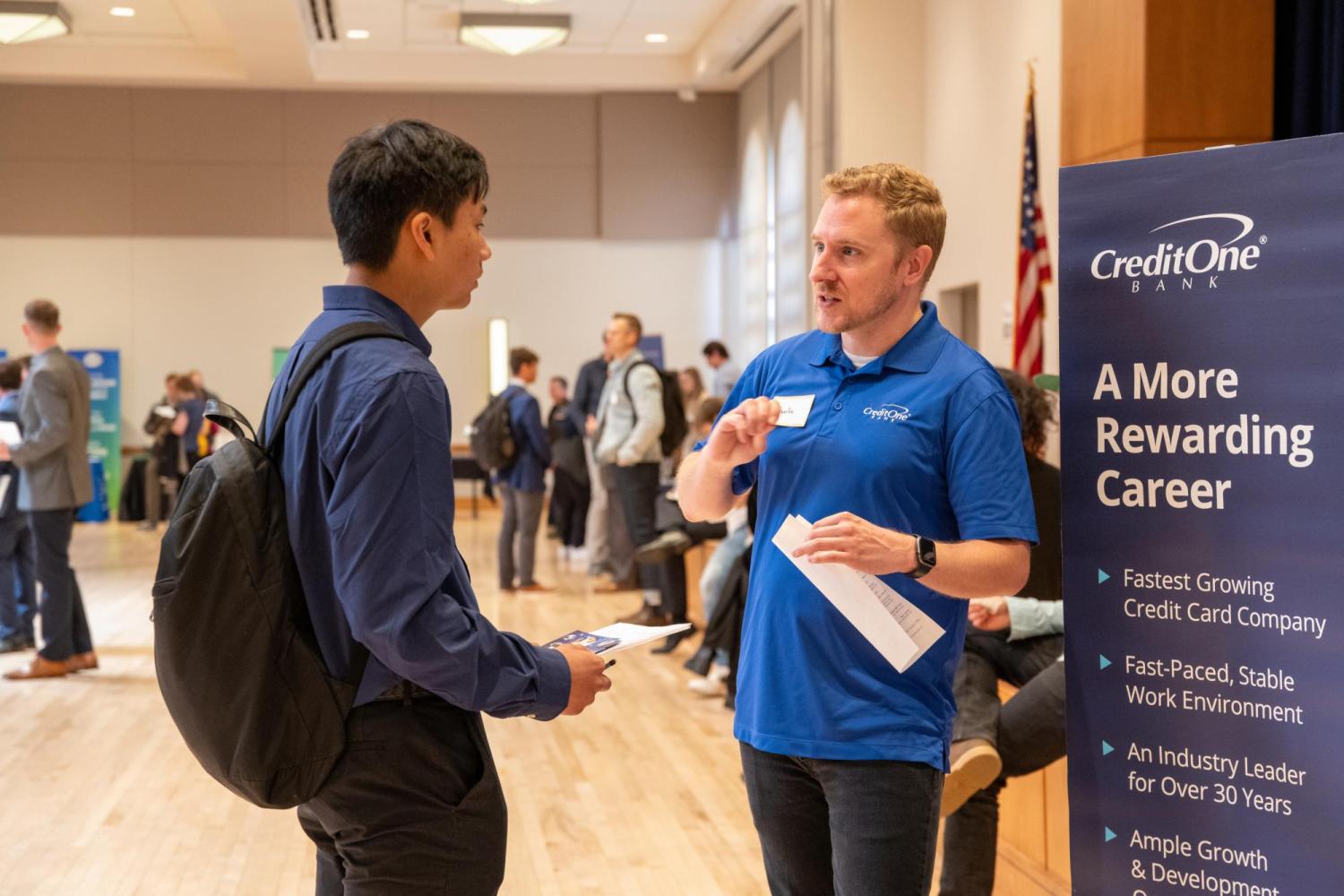 student at career fair