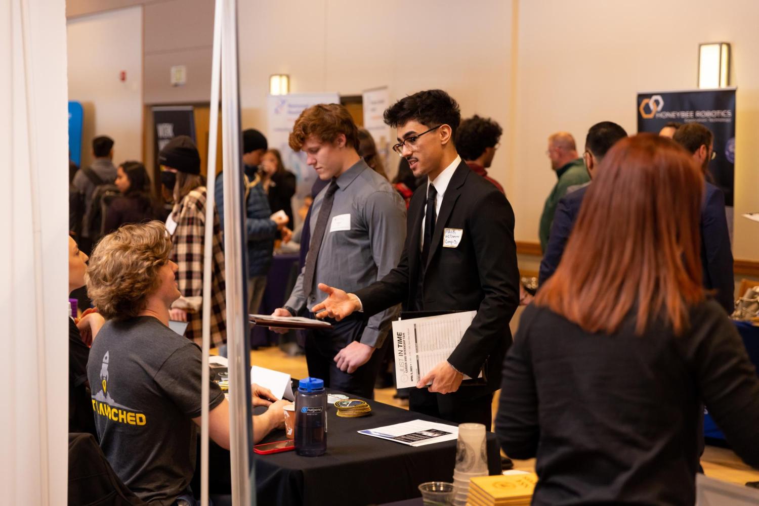 Student at just in time career fair