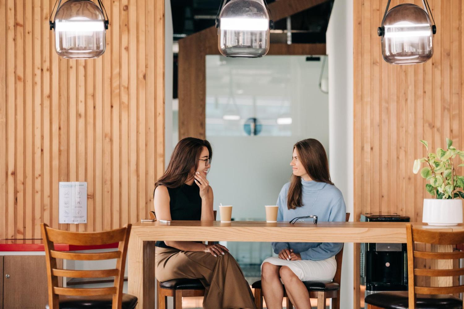 two people talking