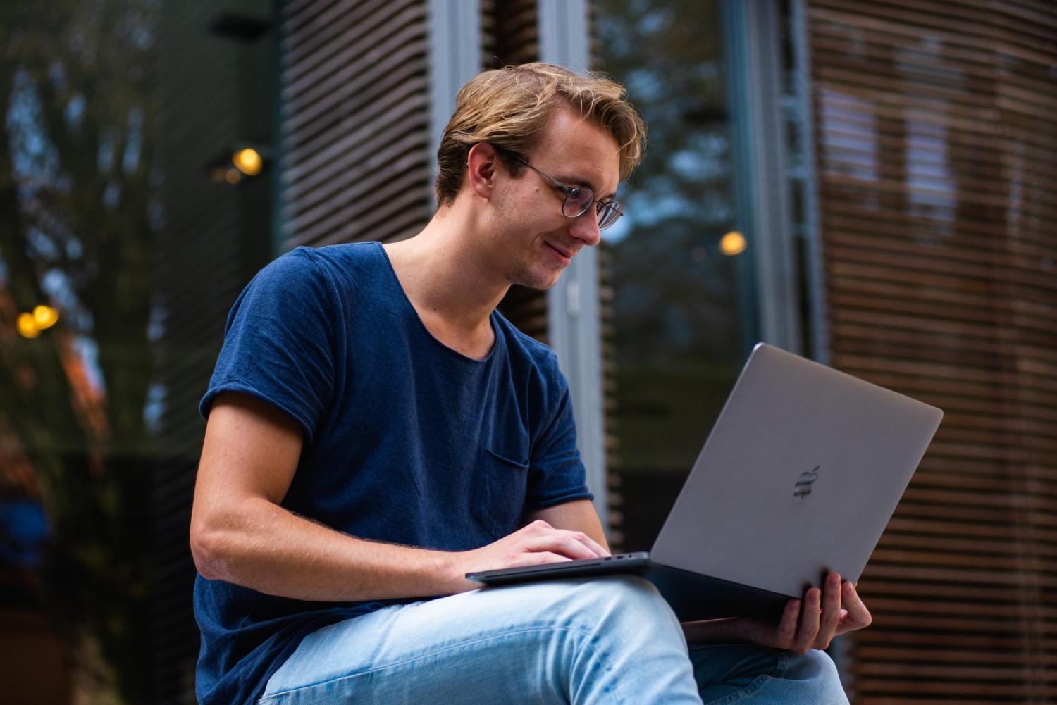 person working on a computer
