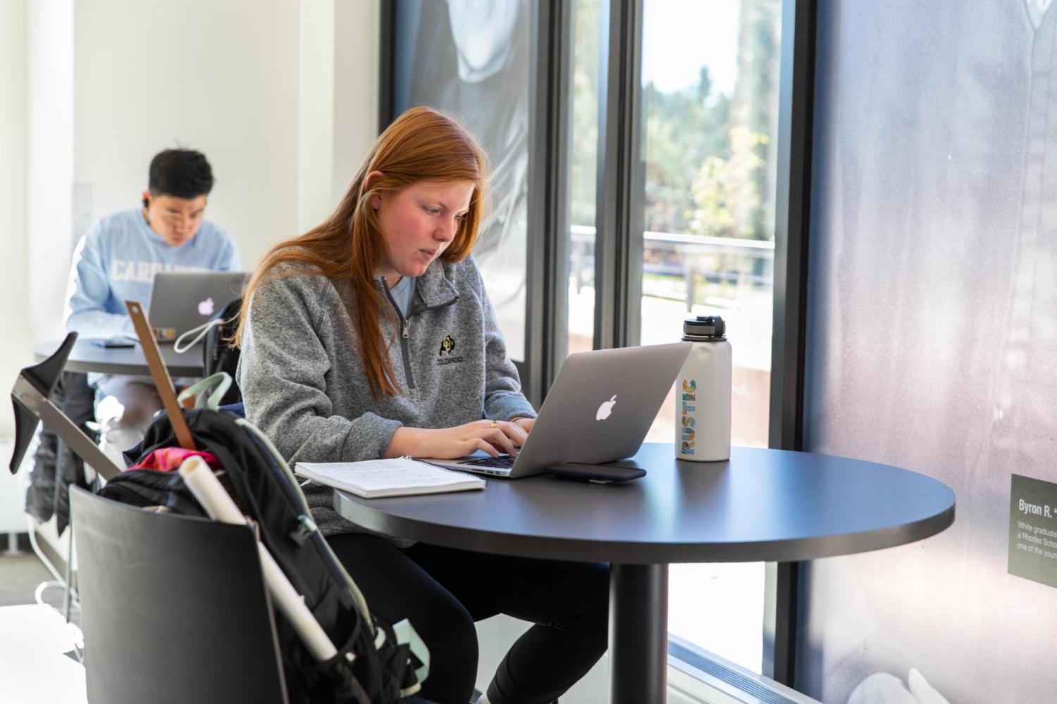 student studying