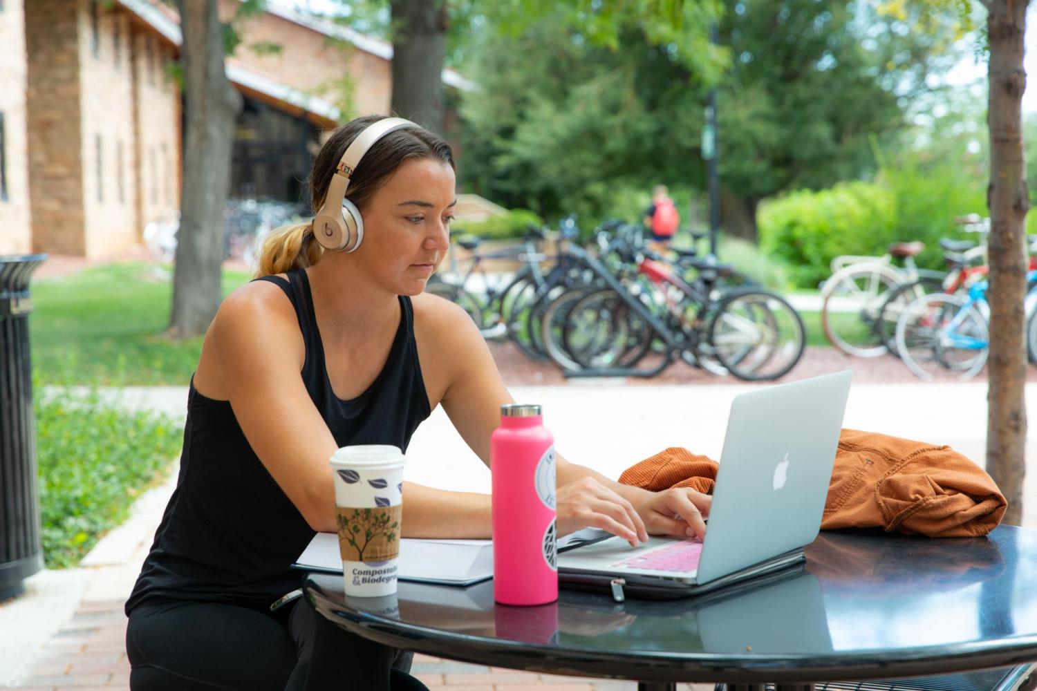 Student studying