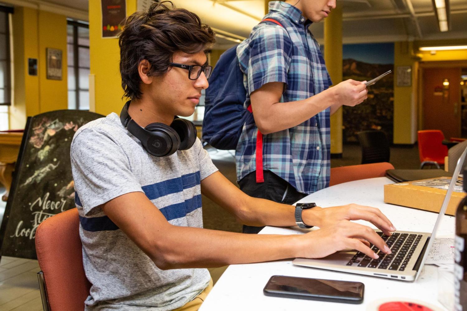Student studying