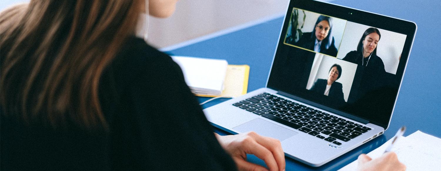 woman on a computer