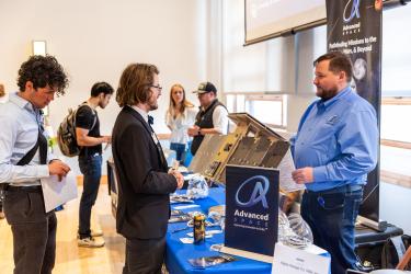 student at career fair