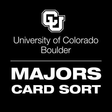 CU Boulder logo with text: Majors Card Sort