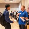 student at a career fair