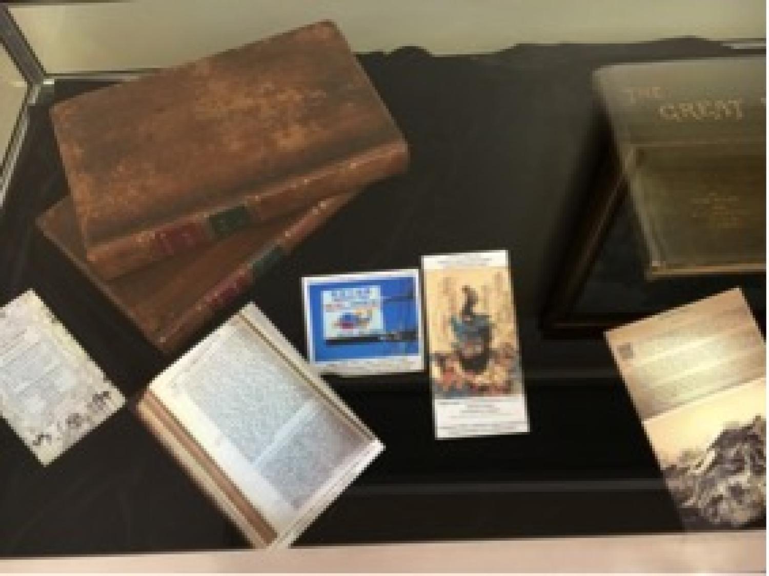 Japan and Disaster: 1670-1995 on display in the Special Collections Room at Norlin