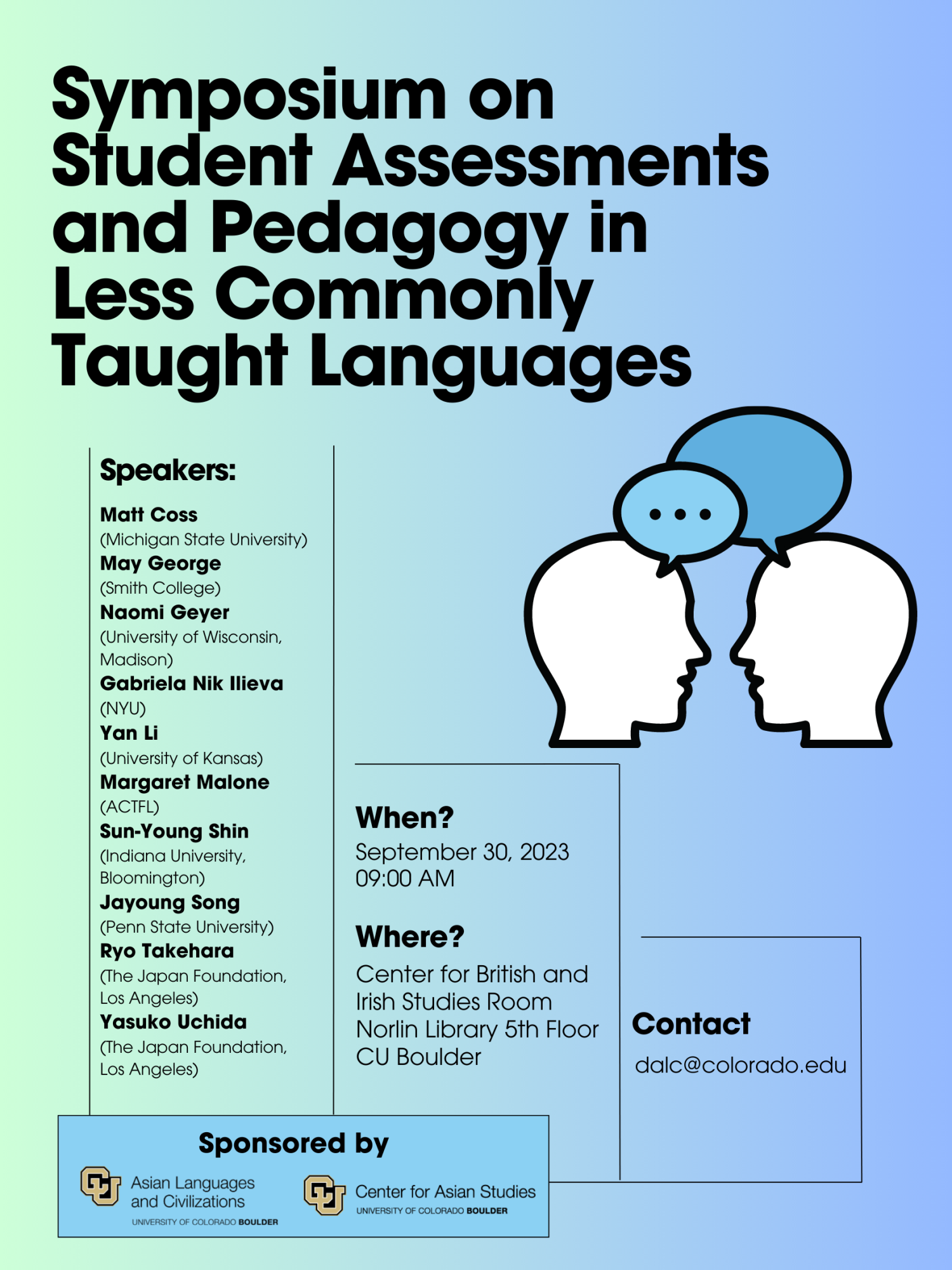 poster with dates and speakers listed