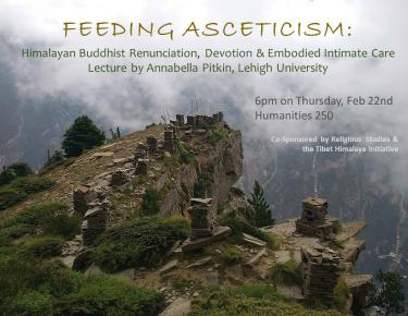 event flyer with tibetan mountains