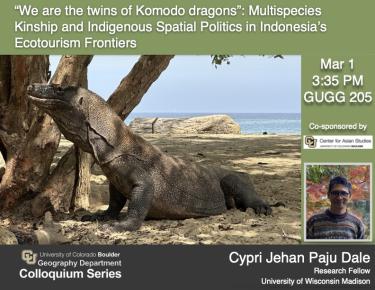 event poster featuring komodo dragon