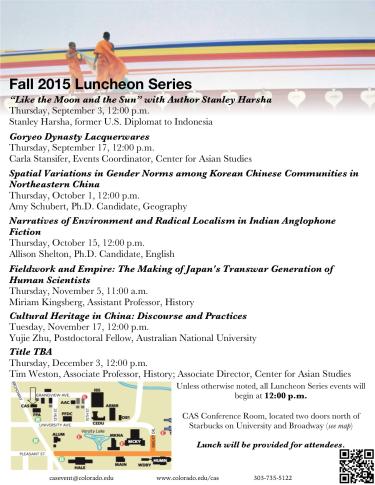 Fall 2015 CAS Luncheon Series