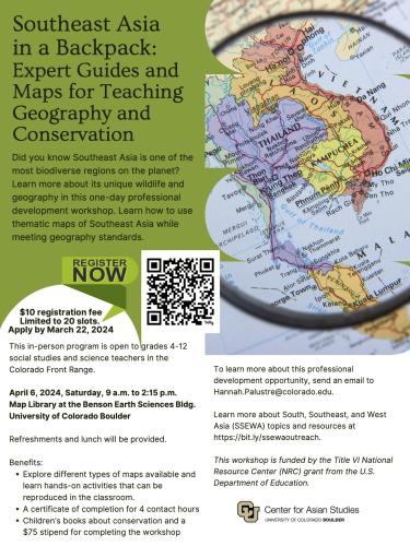 flyer with image of a map of asia