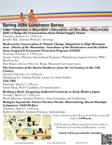 Spring 2016 CAS Luncheon Series
