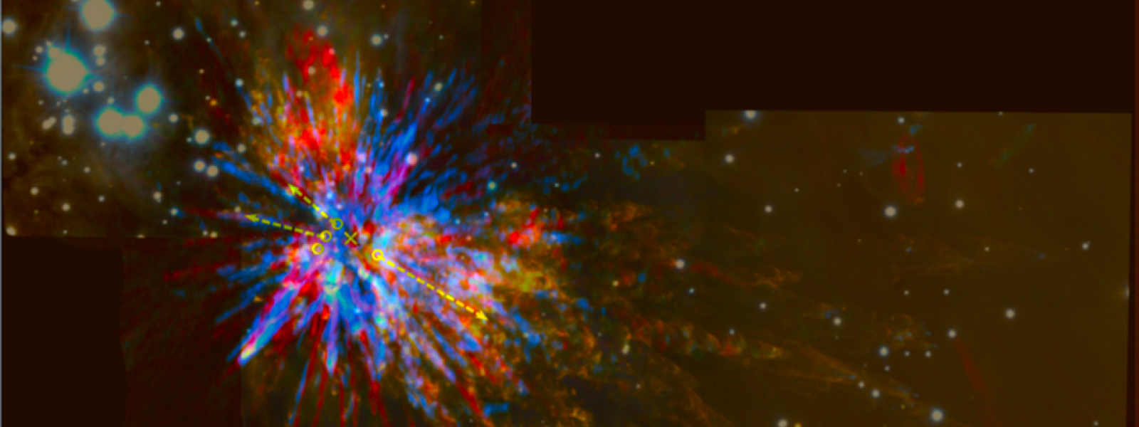 OMC1 cloud core explosion composite
