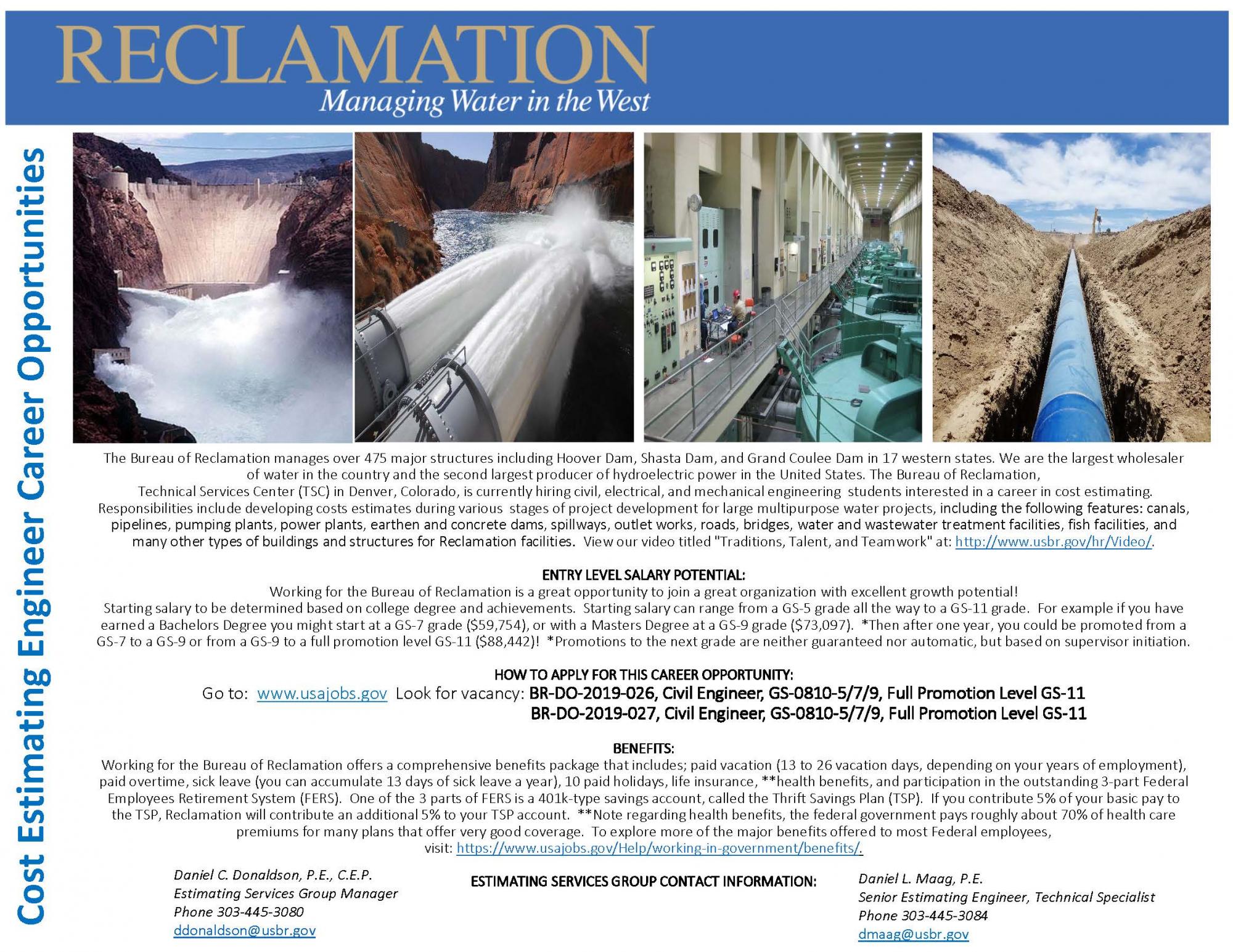 Bureau of Reclamation job Opportunities