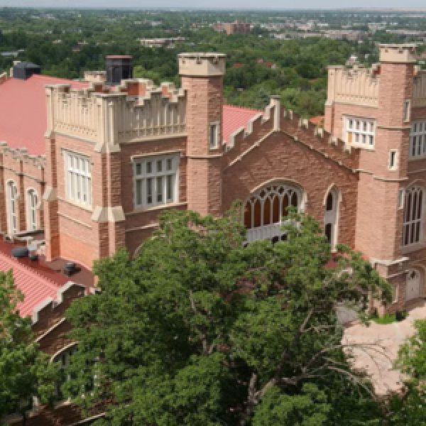 Aerial view of Macky Auditorium