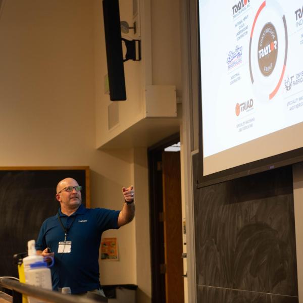 Teaching in front of a big screen