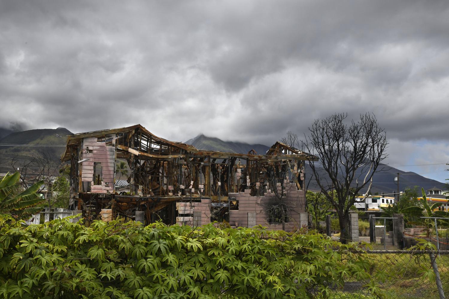 A burned home on the island of Maui.