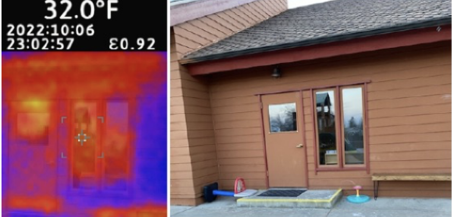 Thermal image for a building envelope element.