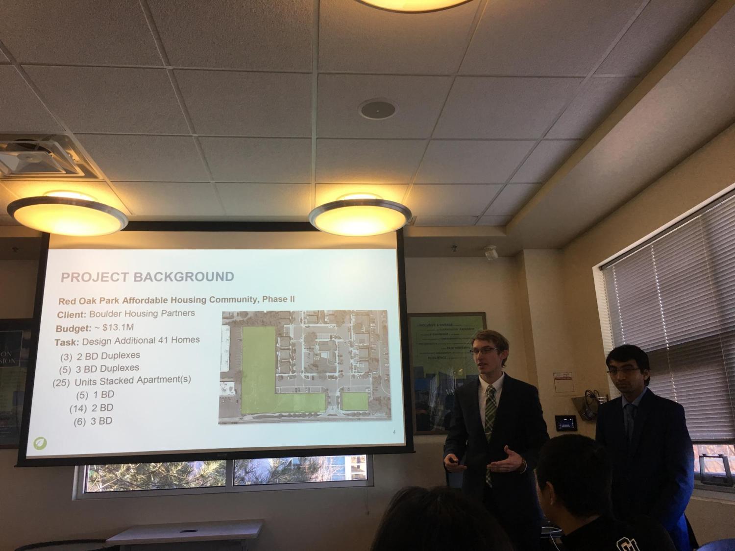 Two students present their AREN 4890-5890 final project.